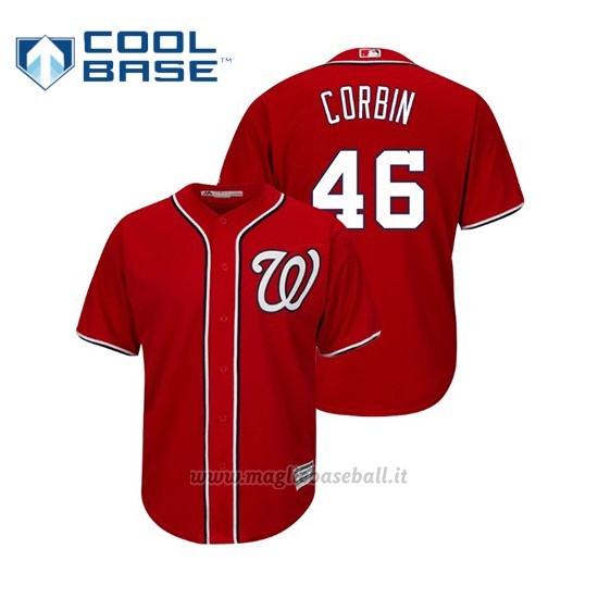 Maglia Baseball Uomo Washington Nationals Patrick Corbin Cool Base Majestic Alternato Rojo